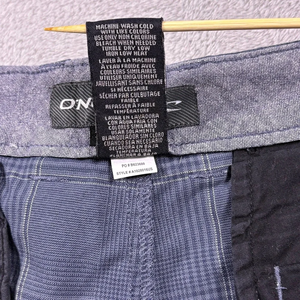 O'Neill Mens Hybrid Walk Shorts Navy Blue Plaid Size 36 Surf Skater Coastal